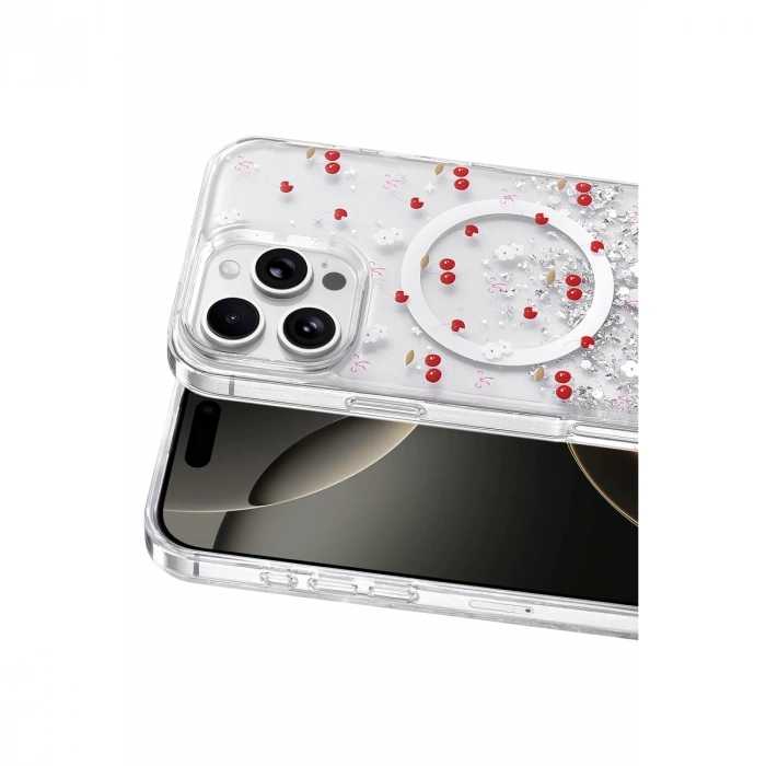 Onegif  İphone 16 Pro Max Misk Simli Magsafe Kapak - Desen 5