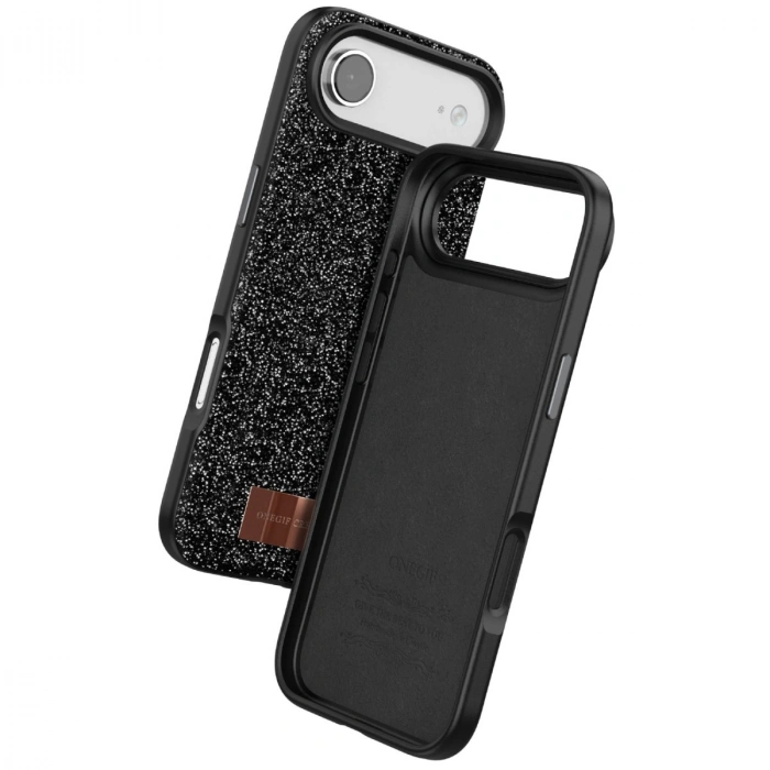 Onegif  İphone 17 Air Bright Simli Kapak - Siyah