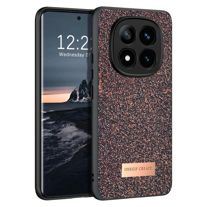 Onegif Xiaomi Redmi Note 14 Pro 4g Bright Simli Kapak - Derin Mor