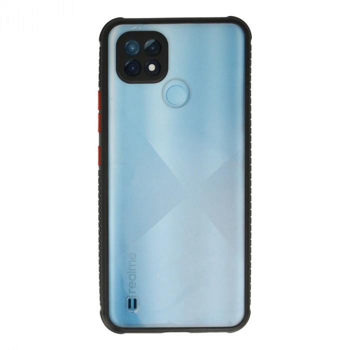Realme C21 Kılıf Miami Şeffaf Silikon - Siyah