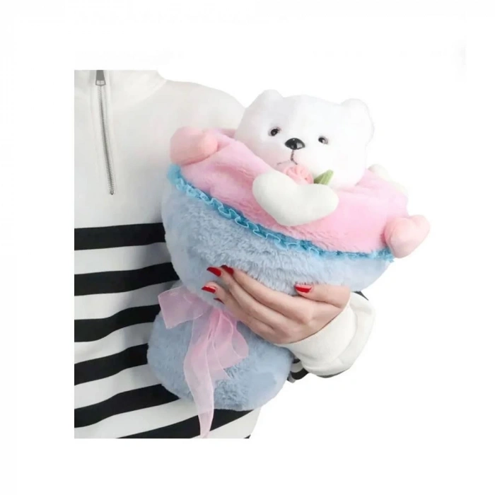 Sevgi Buketi Peluş Ayıcıklı Peluş Çiçek Buketi 40 Cm