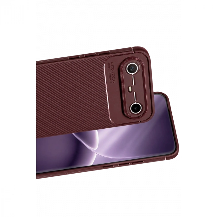 Tecno Spark Slim 5g Auto Focus Karbon Kapak - Bordo