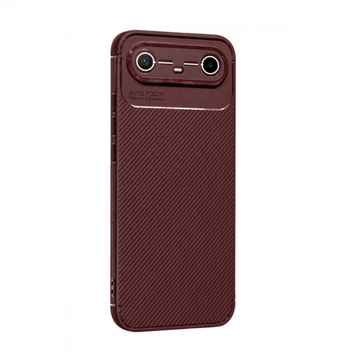 Tecno Spark Slim 5g Auto Focus Karbon Kapak - Bordo