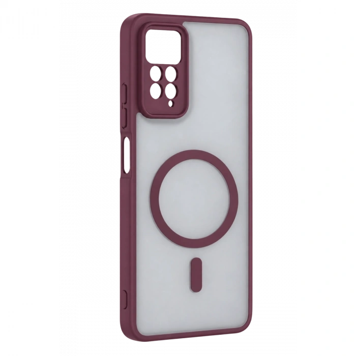 Xiaomi Redmi Note 11 Pro Loji Magsafe Kapak - Bordo