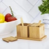 2pcs Baharatlık - Tuzluk Ahşap Bambu Bx40