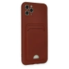 İphone 11 Pro Max Kılıf Kelvin Kartvizitli Silikon - Bordo