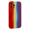 İphone 12 Pro Kılıf Ebruli Lansman Silikon - Kırmızı-mor
