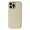 İphone 13 Pro Kılıf Coco Deri Silikon Kapak - Gold