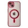 İphone 14 Plus Kılıf Magneticsafe Lazer Silikon - Kırmızı