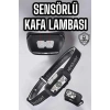 Kafa Lambası Kamp Lambası Sensörlü Şarjlı Ayarlanabilir