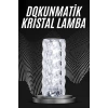 Kristal Lamba Masa Lambası Şarjlı Masa Lambası Dokunmatik Sensör Usb Şarjlı