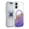 Onegif  İphone 16 Lotus Simli Magsafe Kapak - Mor
