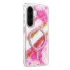 Onegif Samsung Galaxy A56 Lotus Simli Magsafe Kapak - Pembe