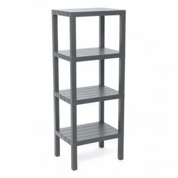 4 Raflı Gri Modüler Ünite Plastik 38x29x100 Cm Bx40
