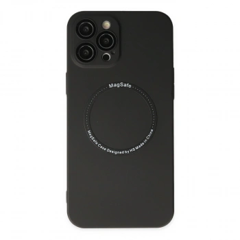 İphone 12 Pro Kılıf Jack Magneticsafe Lens Silikon - Siyah