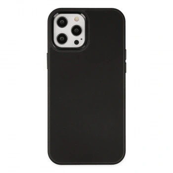 İphone 12 Pro Max Kılıf Asya Deri Silikon - Siyah