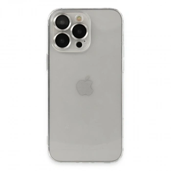 İphone 13 Pro Max Kılıf Luko Lens Silikon - Gümüş