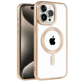 İphone 14 Pro Kılıf Kronos Magsafe Kapak - Gold