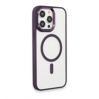 İphone 15 Pro Max Kılıf Room Magneticsafe Silikon - Derin Mor