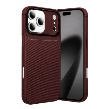İphone 17 Pro Auto Focus Karbon Kapak - Bordo