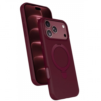 İphone 18 Pro Max Regal Magsafe Standlı Kapak - Bordo