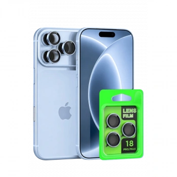 İphone 18 Pro Raze Metal Kamera Lens - Açık Mavi