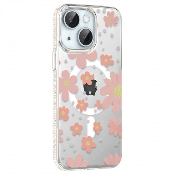 Joko  İphone 14 Floral Magsafe Kapak - Pembe