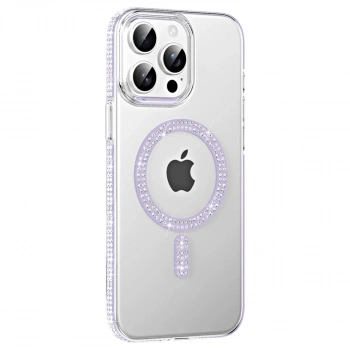 Joko  İphone 15 Pro Move Taşlı Magsafe Kapak - Lila