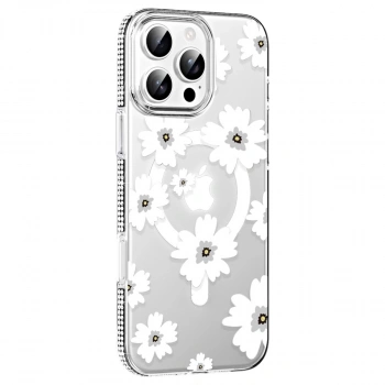 Joko  İphone 16 Pro Max Floral Magsafe Kapak - Beyaz