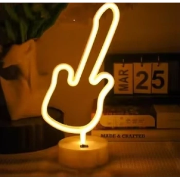 Neon Gitar Masa Lambası