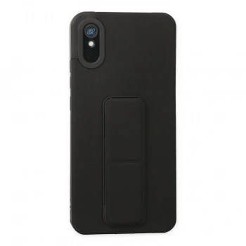Newface Xiaomi Redmi 9a Kılıf Mega Standlı Silikon - Siyah