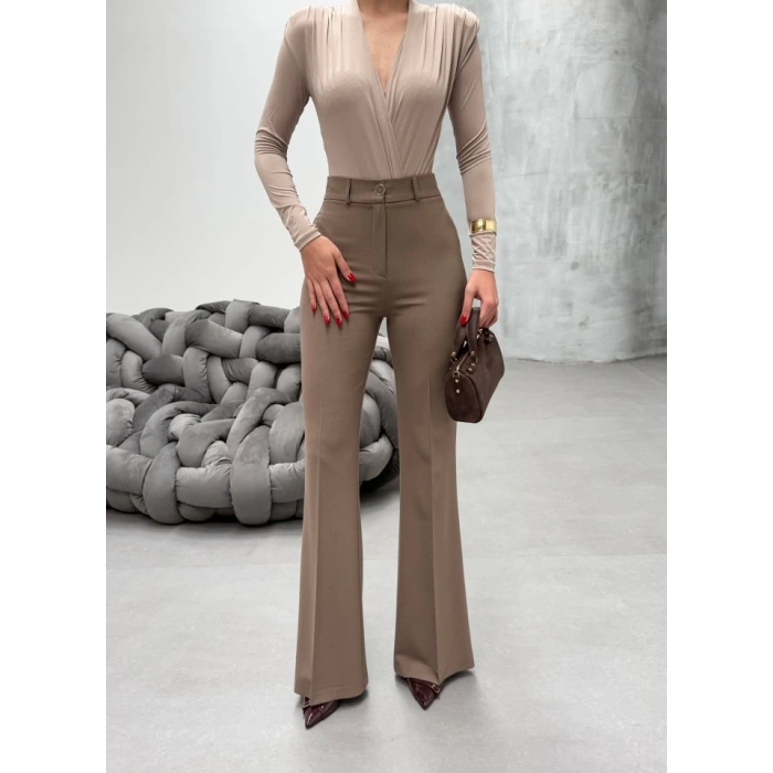 230 Gr Poly Viscose Full Lycra İspanyol Paça Pantolon