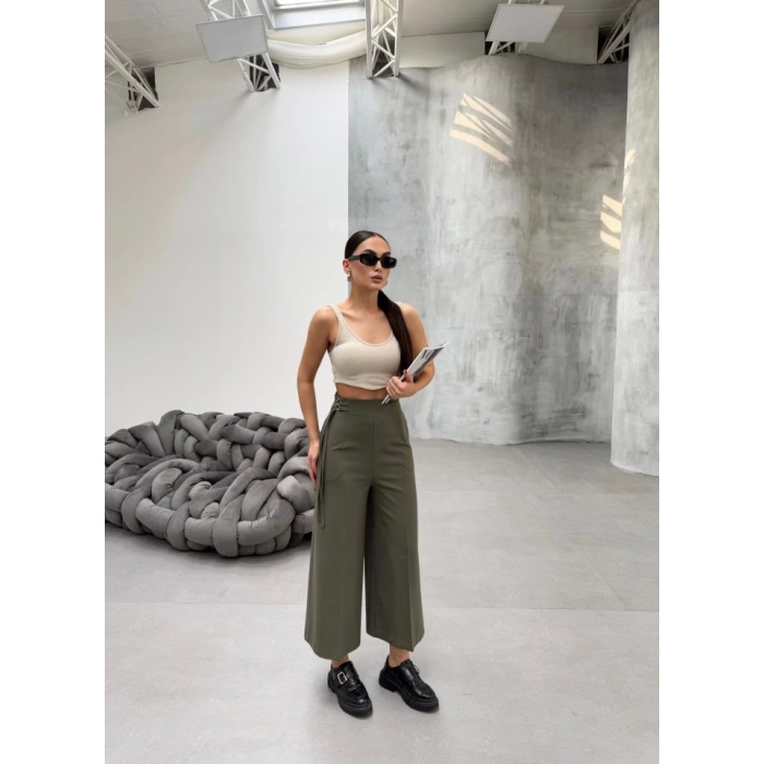 230 Gr Poly Viscose Full Lycra Metal Toka Aksesuarli Pantolon