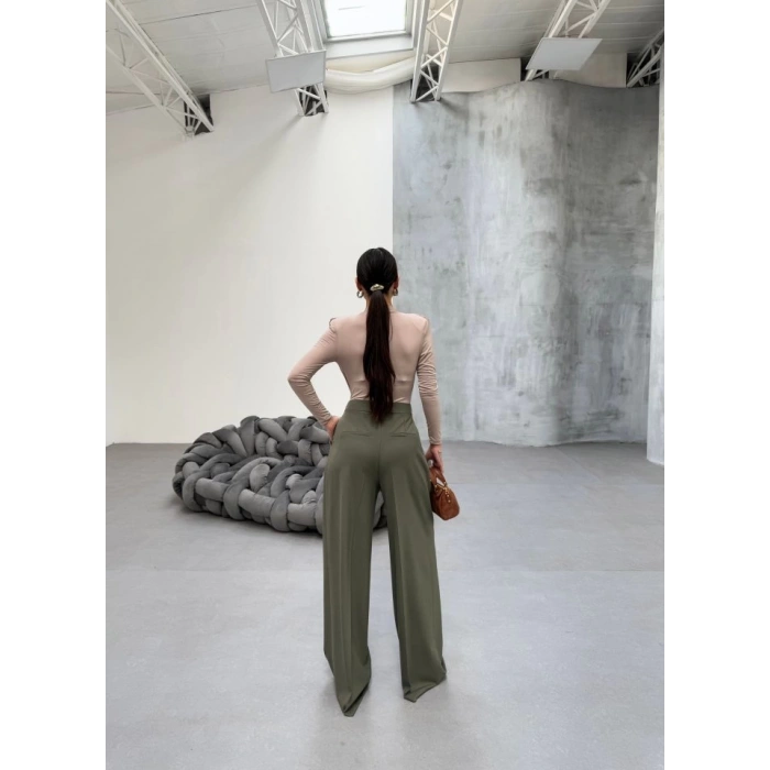 230 Gr Poly Viscose Full Lycra Pi̇leli̇ Palazzo Pantolon