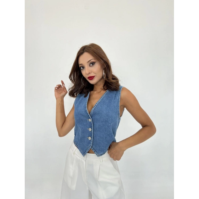 6887 KOT YELEK-MAVİ