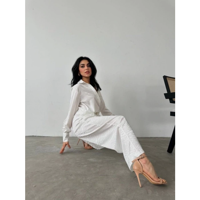 Gömlek - Pantolon Saten İkili Takım