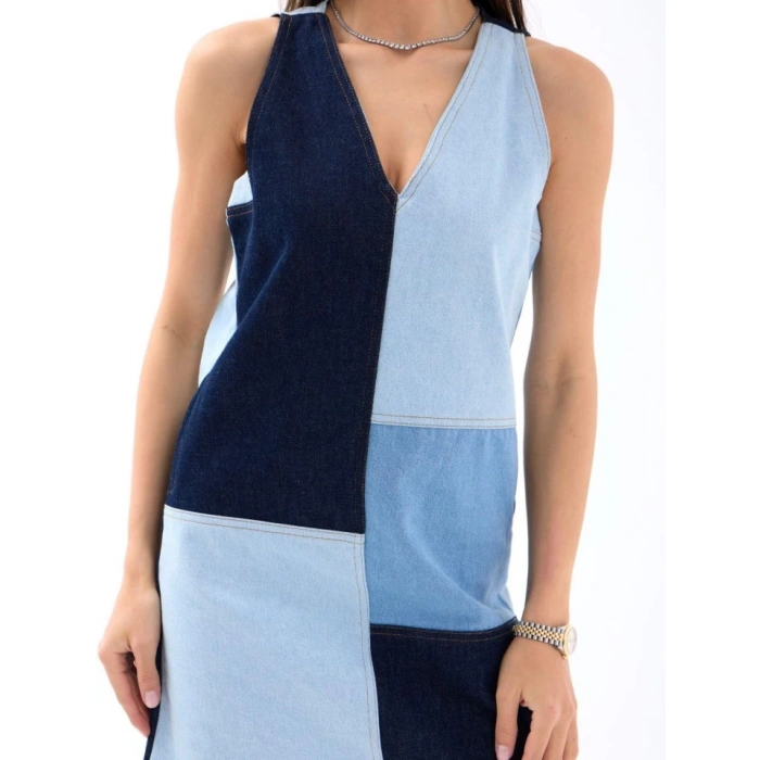 7385 KOT ELBİSE-MAVİ