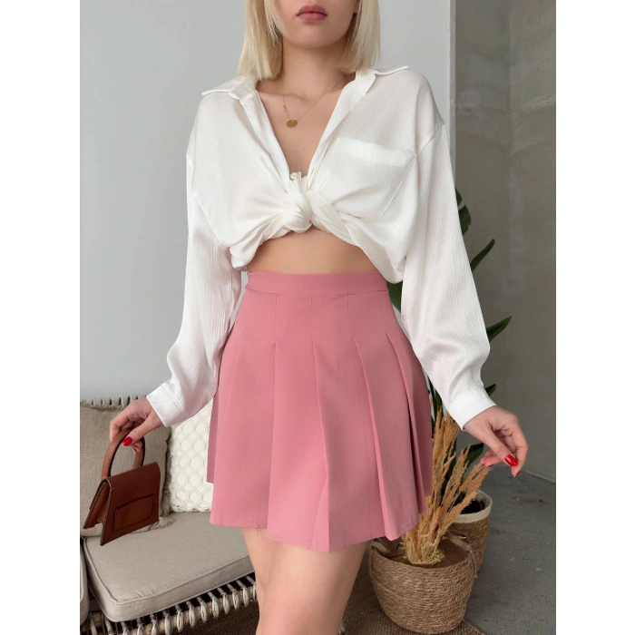 Atlas belden Pileli etek s24930