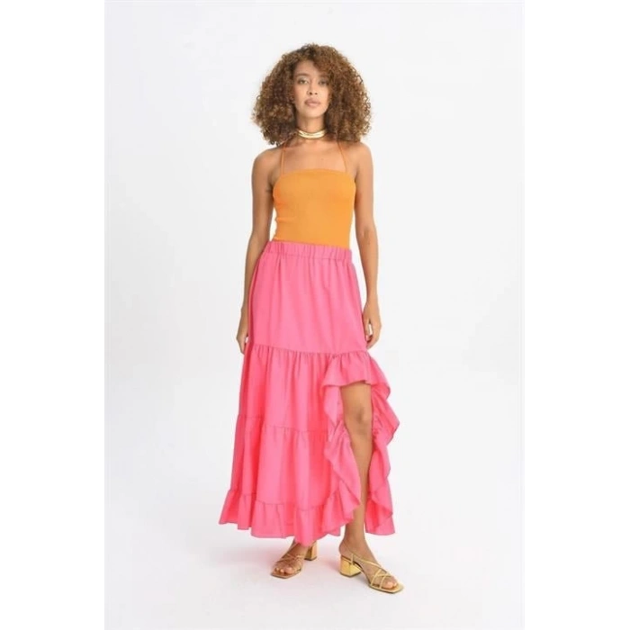 Audrey Fıfrlı Yırtmaç Detay Etek 4037