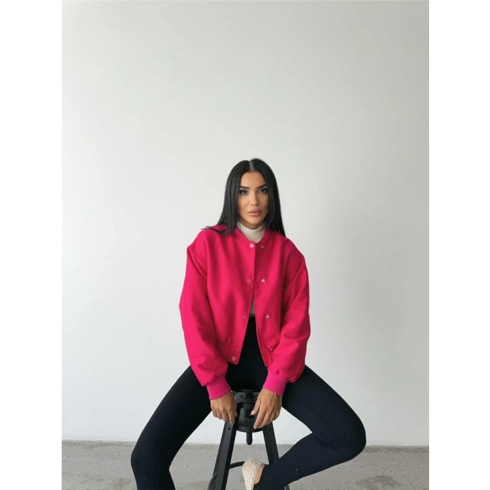 BOMBER MONT CYRUS KUMAŞ - Fuşya
