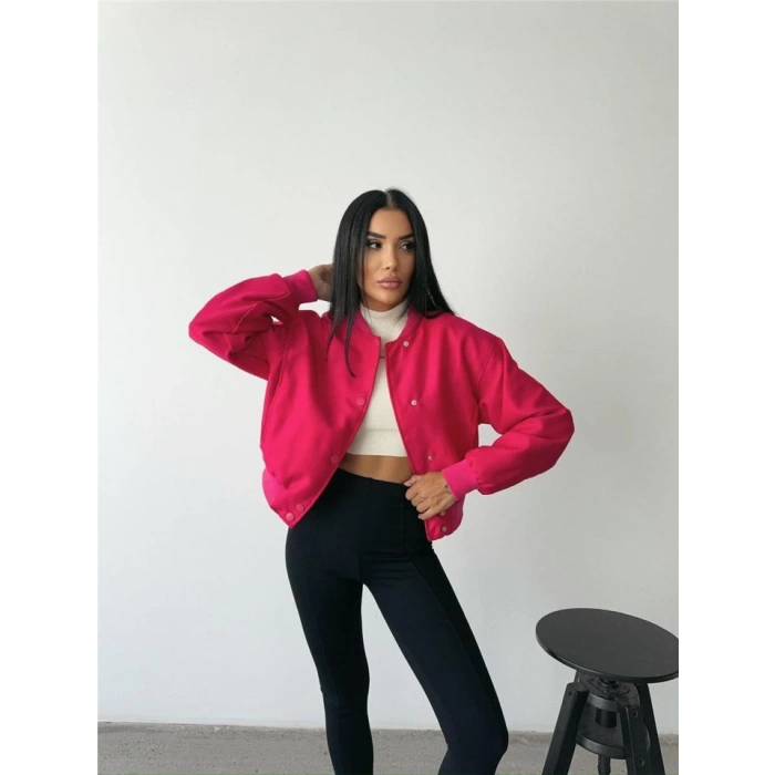 BOMBER MONT CYRUS KUMAŞ - Fuşya