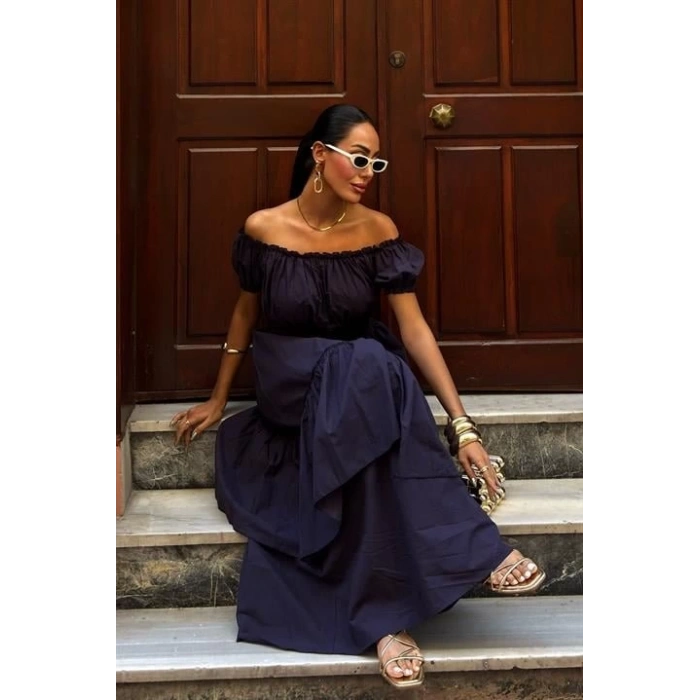 Büzgülü Crop Kat Detaylı Fırfır Etekli Takım 10196