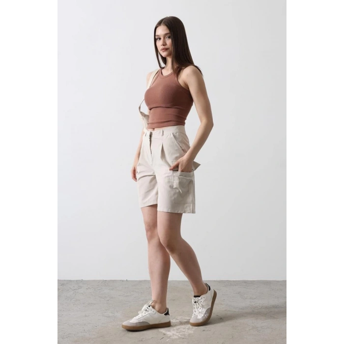 Cargo Cepli Şort - Taş