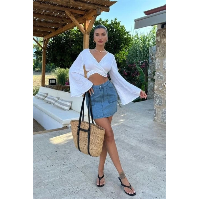 Cecile Denim Mini Etek 4015-17