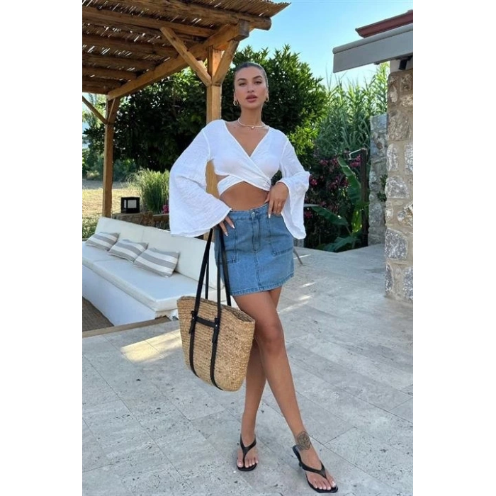 Cecile Denim Mini Etek 4015-17