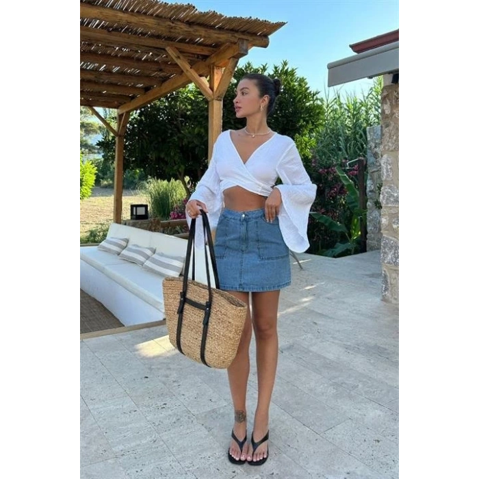 Cecile Denim Mini Etek 4015-17