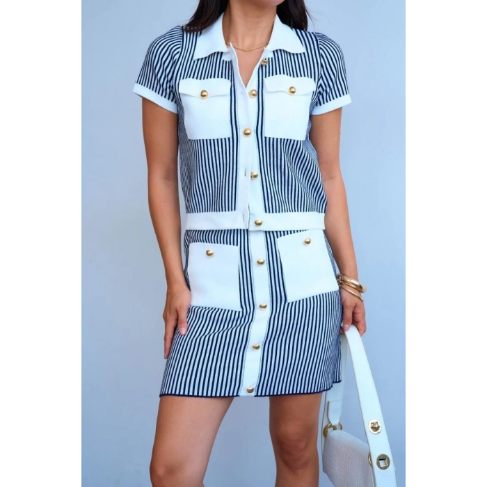 Cepli Etek Takım - Kemik-Lacivert