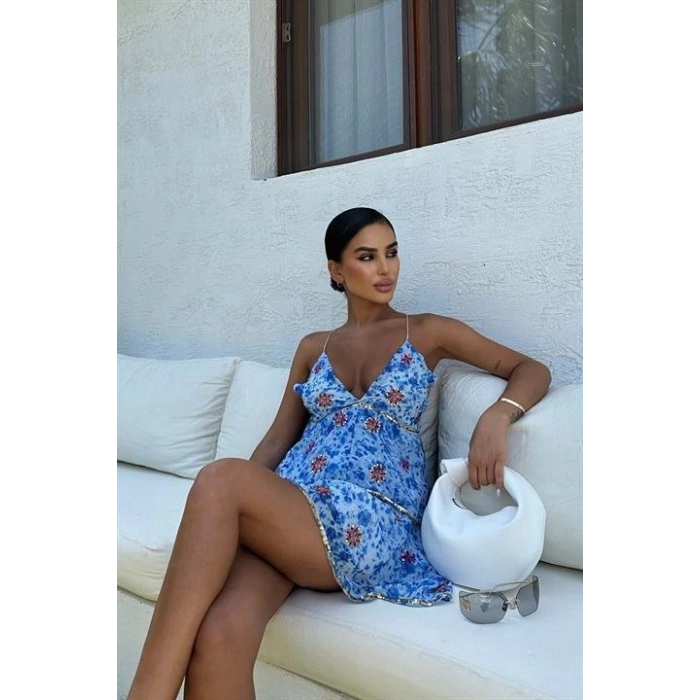 Cheryl Gold Pul Detaylı Elbise 2475-08