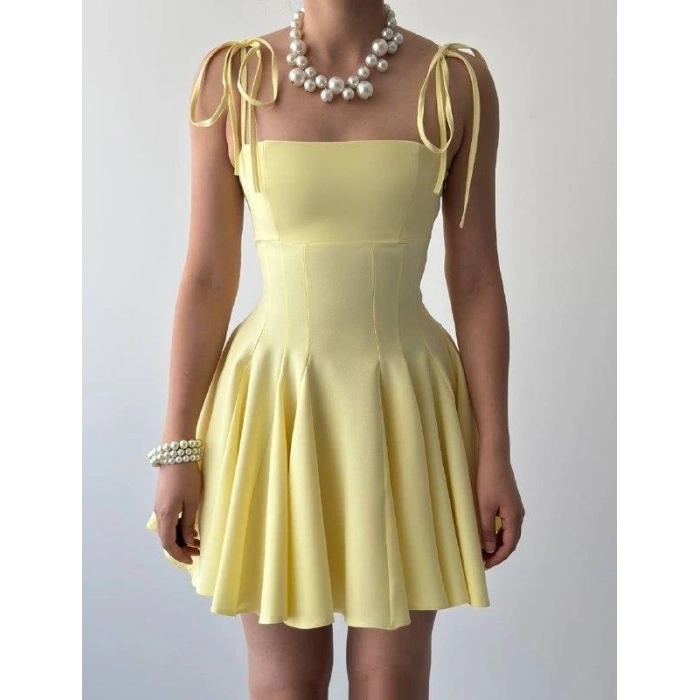 Clara Askılı Mini Elbise