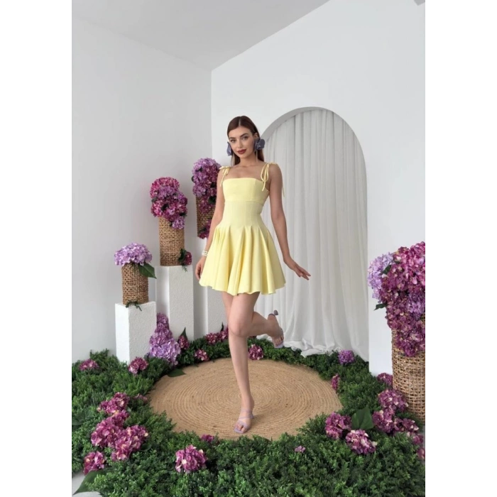 Clara Askılı Mini Elbise